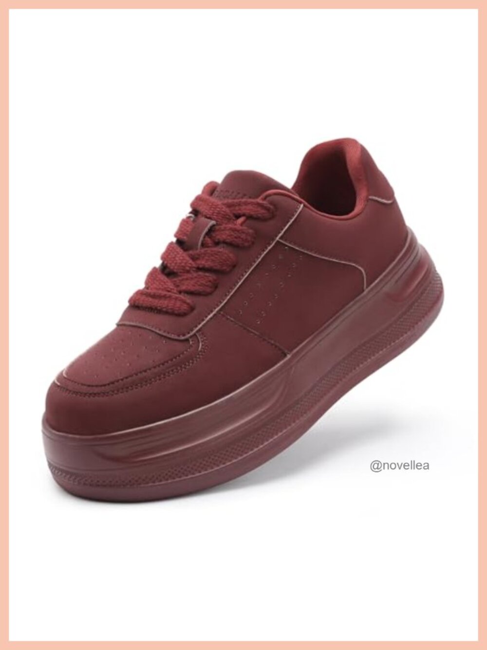 Women's Lightweight Platform Walking Sneakers Lace Up Comfortable Athletic Shoes